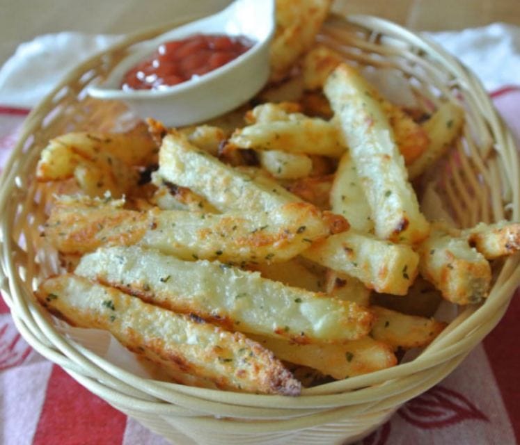 Delicious Baked Garlic Parmesan Fries Recipe | Easy and Flavorful Snack