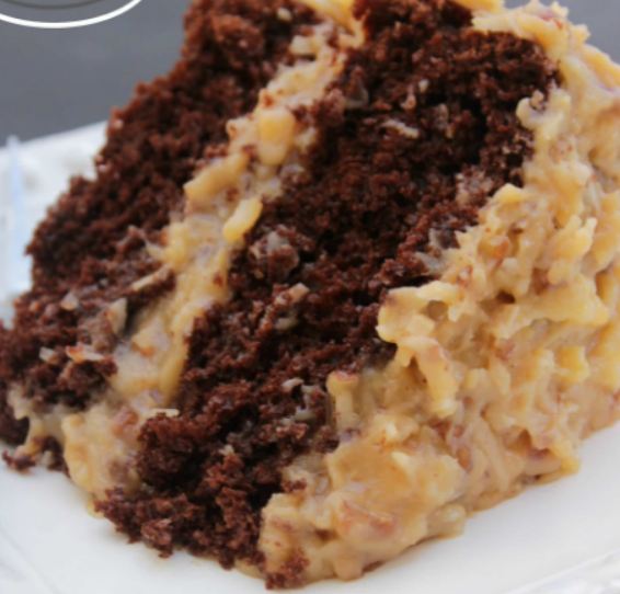 Rich, moist chocolate cake with smooth and creamy caramel like pecan and coconut frosting