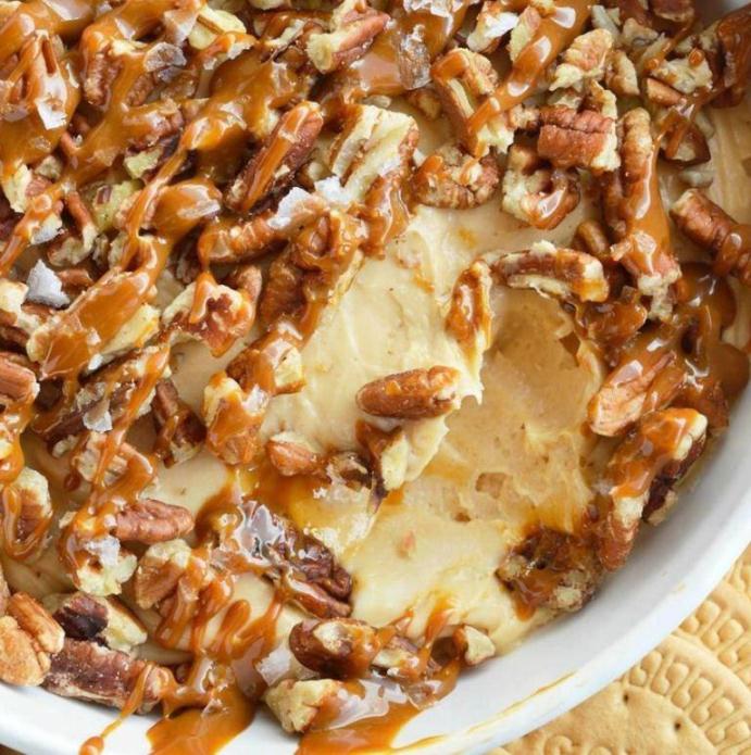 Salted Caramel Pecan Cheesecake Dip