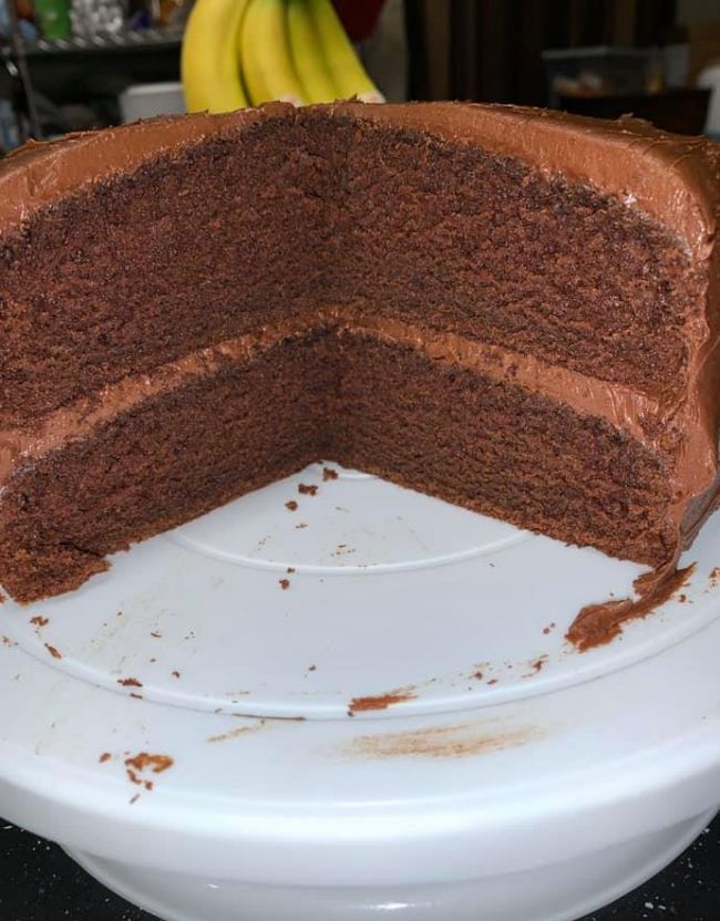 Chocolate Mayonnaise Cake on a Plate