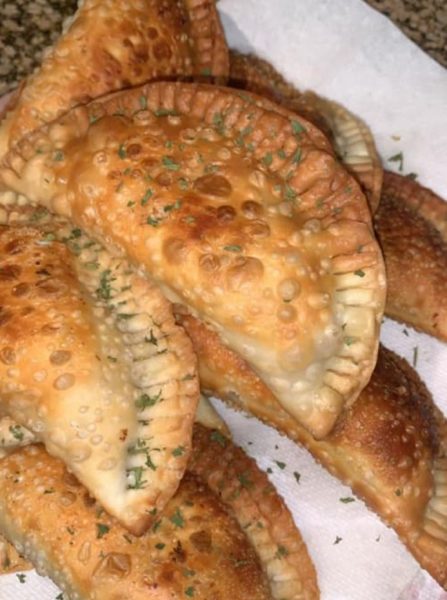 Puerto Rican style chicken empanadas, crispy on the outside and filled with tender chicken and spices.