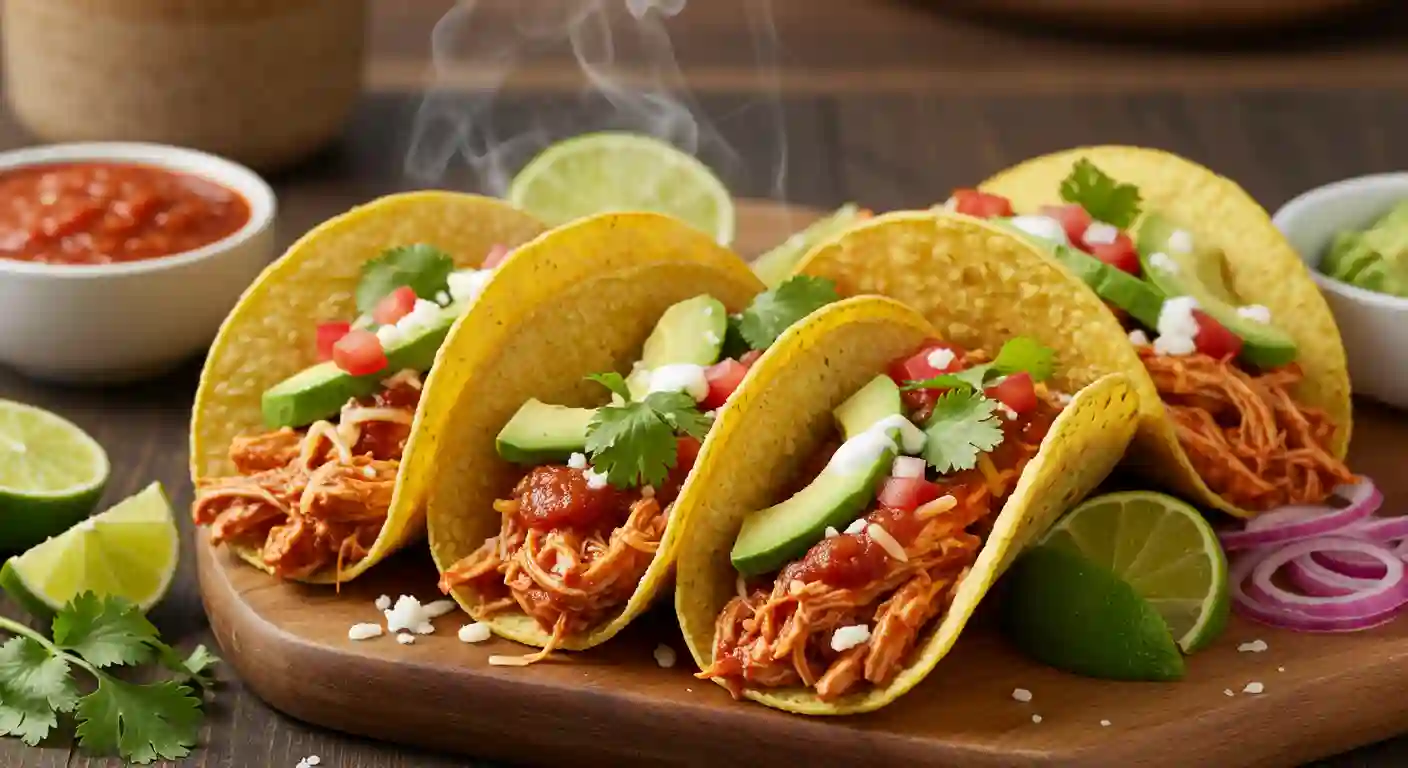 Slow Cooker Salsa Chicken Tacos