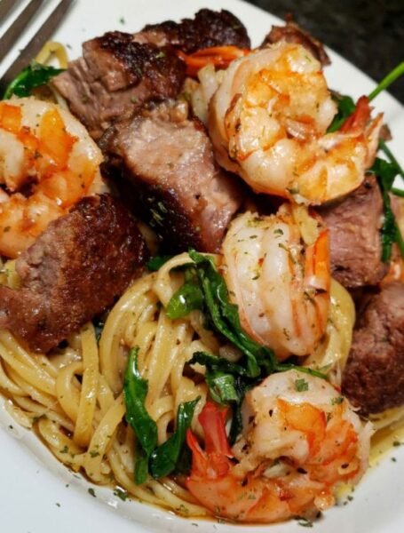 Steak And Shrimp Linguine Scampi 