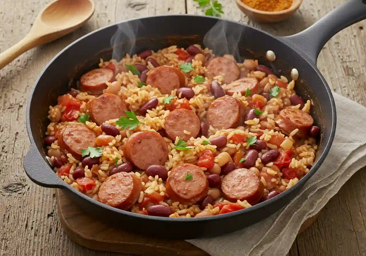 One Pot Cajun Rice and Beans
