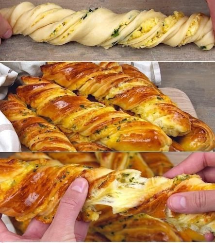 Cheese Twisted Bread - Irresistible homemade breadsticks with melted cheese and parsley, a perfect appetizer.