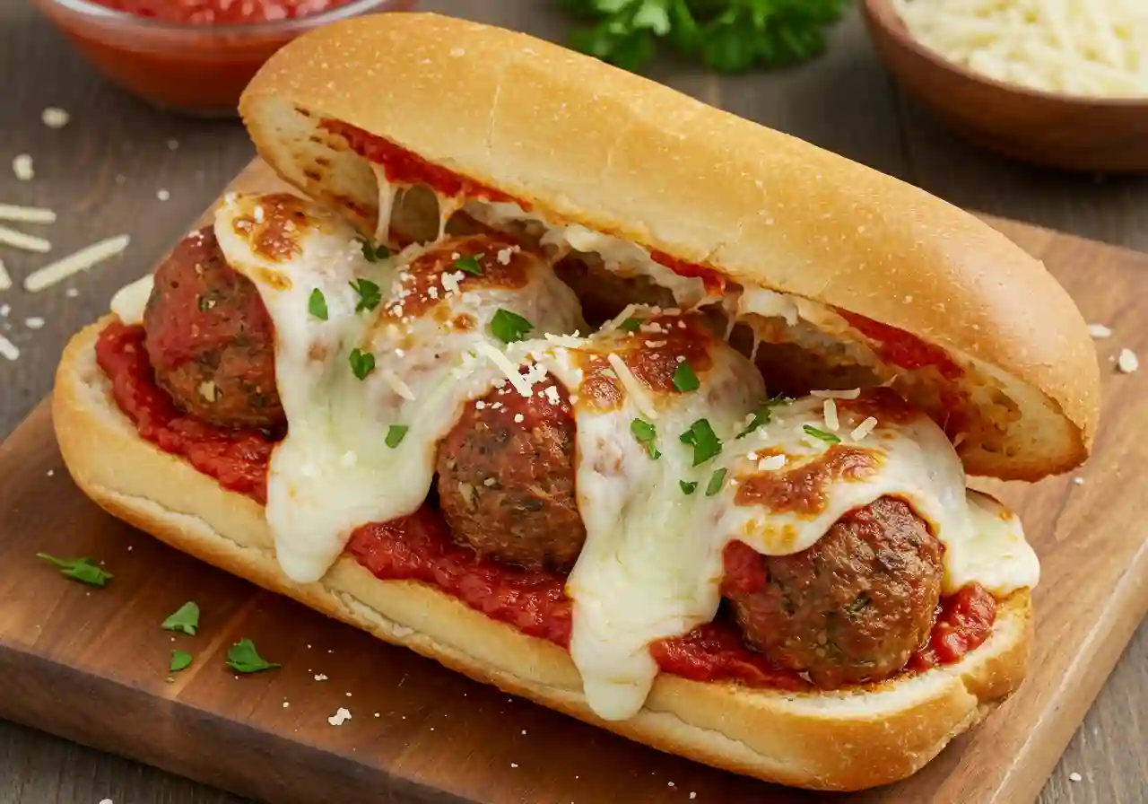 Oven Baked Meatball Sandwiches