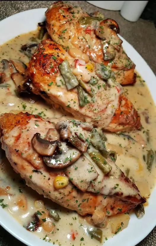 Creamy Mushroom Chicken with Veggies