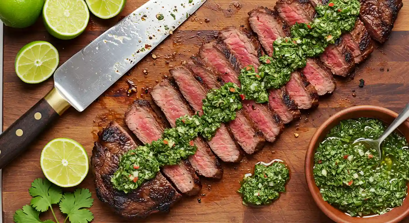 Grilled Skirt Steak with Zesty Chimichurri