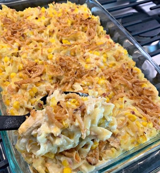 "Ultimate Chicken Casserole - Creamy chicken, vegetables, and cheesy topping"