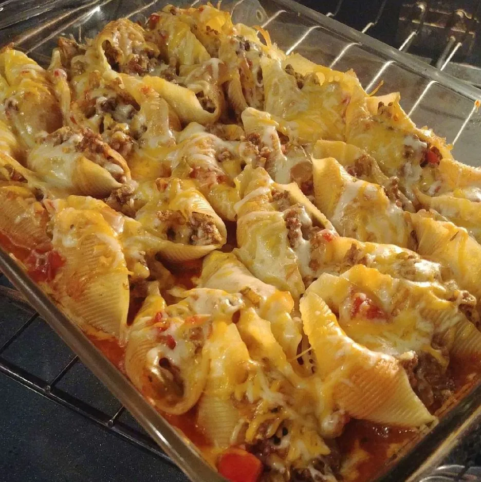 "Mexican Stuffed Shells on a Plate"