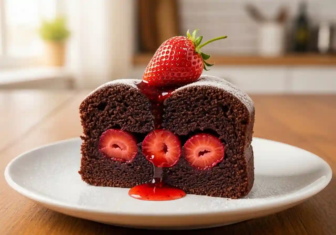 Moist Chocolate Strawberry Cake Recipe