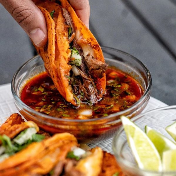 Beef birria quesatacos on a plate