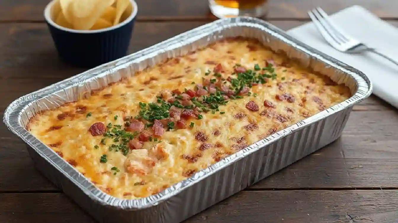 Baked Pimento Cheese Dip In Tin Foil Tray
