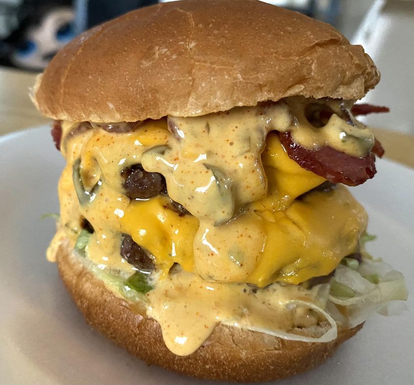 "Delicious Big Mac Smash Burger on a sesame seed bun