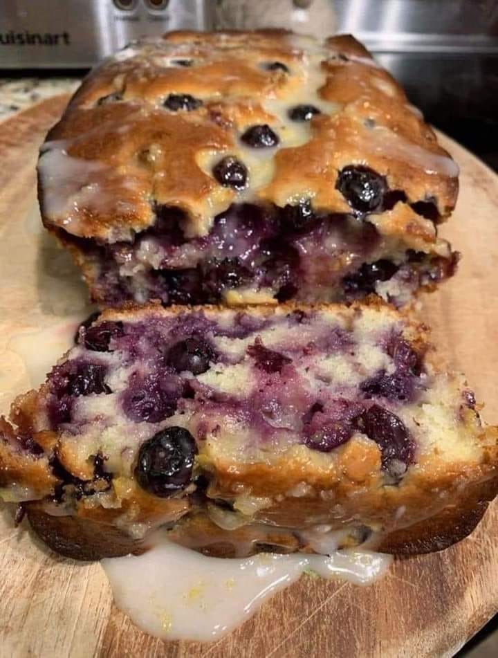 Blueberry Lemon Loaf on a rustic table – a delightful brunch or dessert option