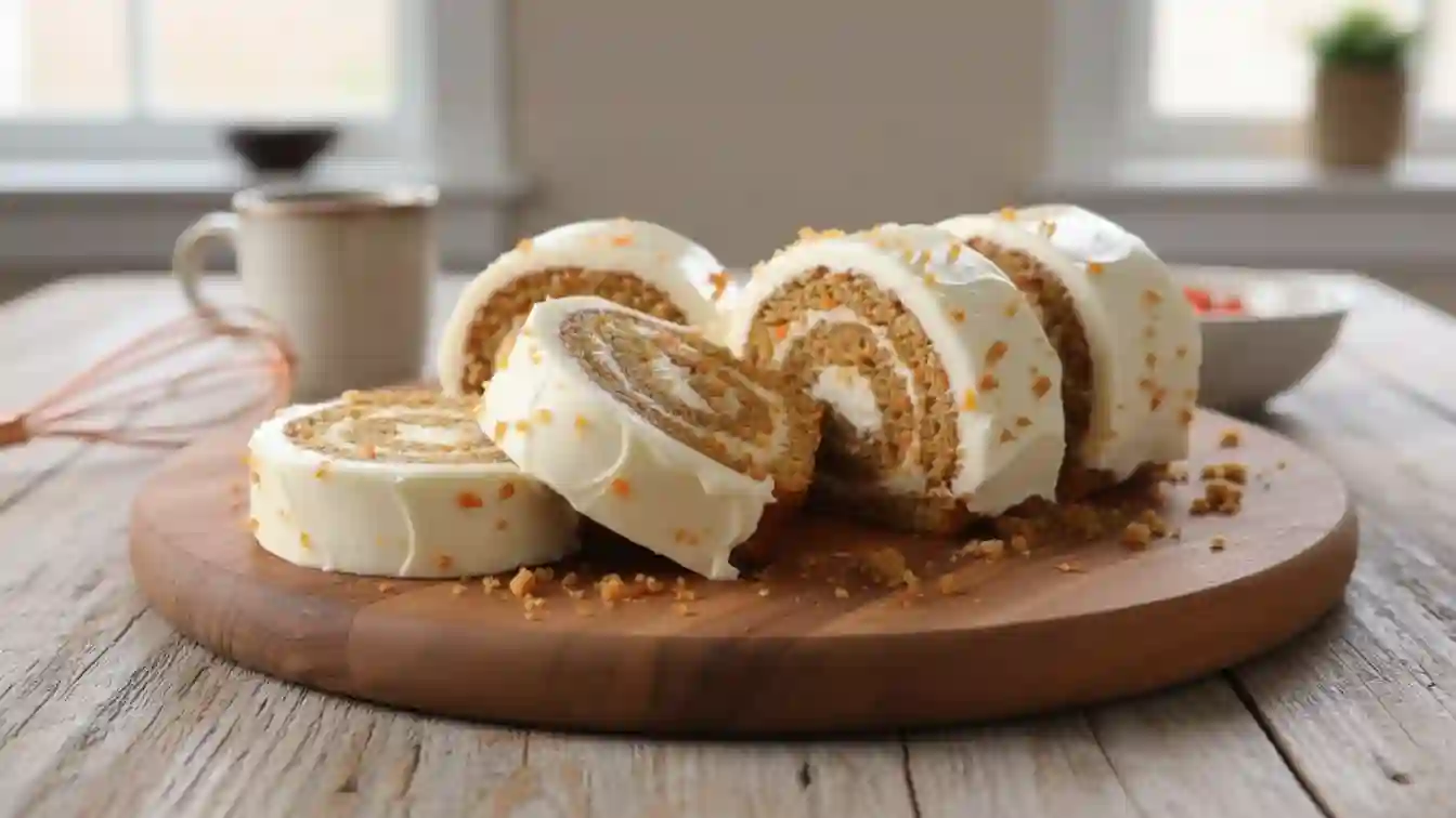 Carrot Cake Roll with Cream Cheese Frosting Filling Recipe