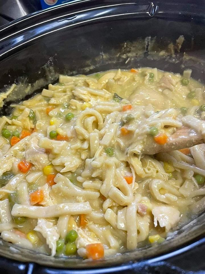 Easy Crockpot Chicken and Noodle Casserole with Creamy Gravy ...