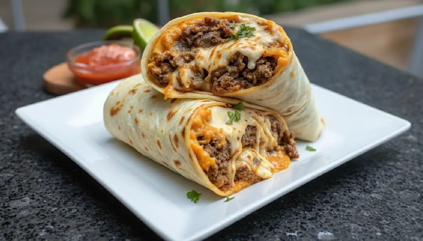 Stuffed Ground Beef Burrito Recipe