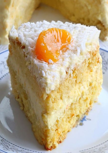 Orange Coconut Cake with Whipped Cream Frosting