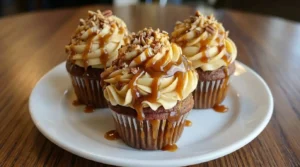 Banana Caramel Peanut Butter Cupcake