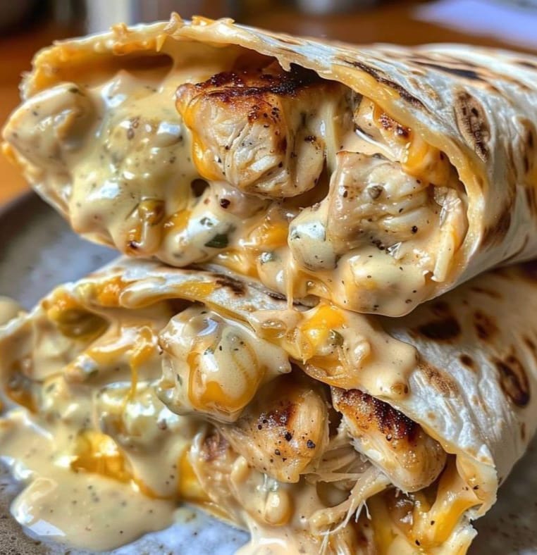 Easy Cheesy Garlic Chicken Wraps Recipe