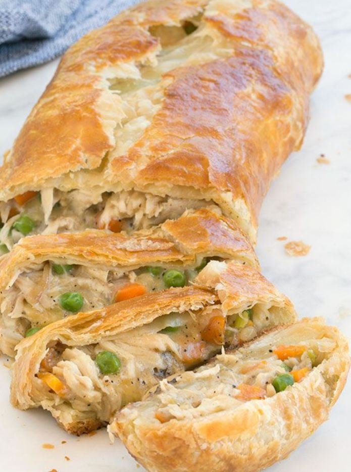 Chicken Pot Pie Stromboli
