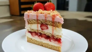 Berrylicious Strawberry Crunch Cake