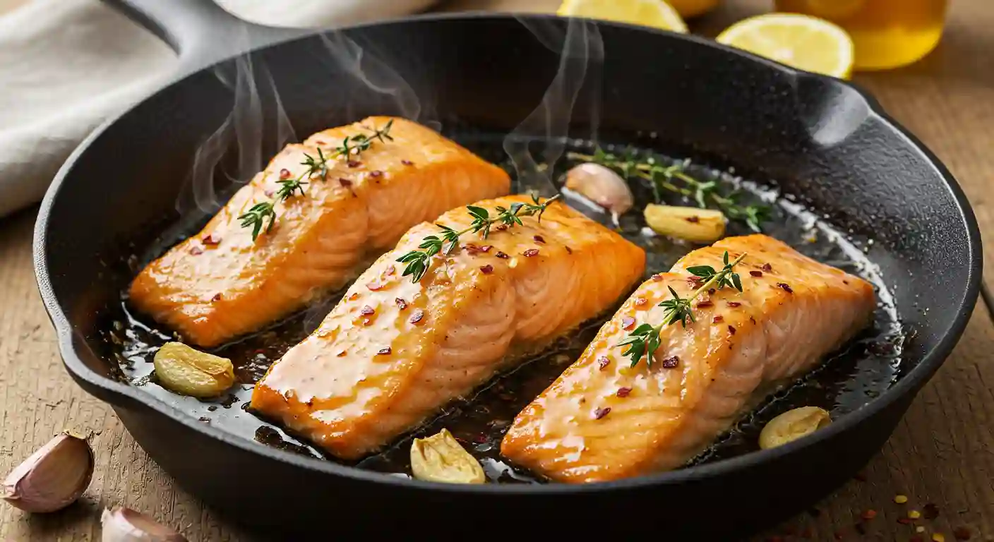 Hot Honey Salmon Skillet