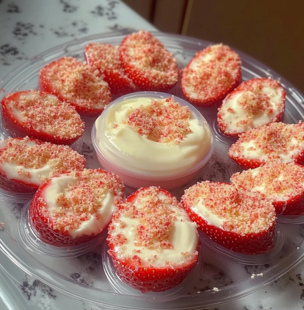 Cheesecake deviled strawberries
