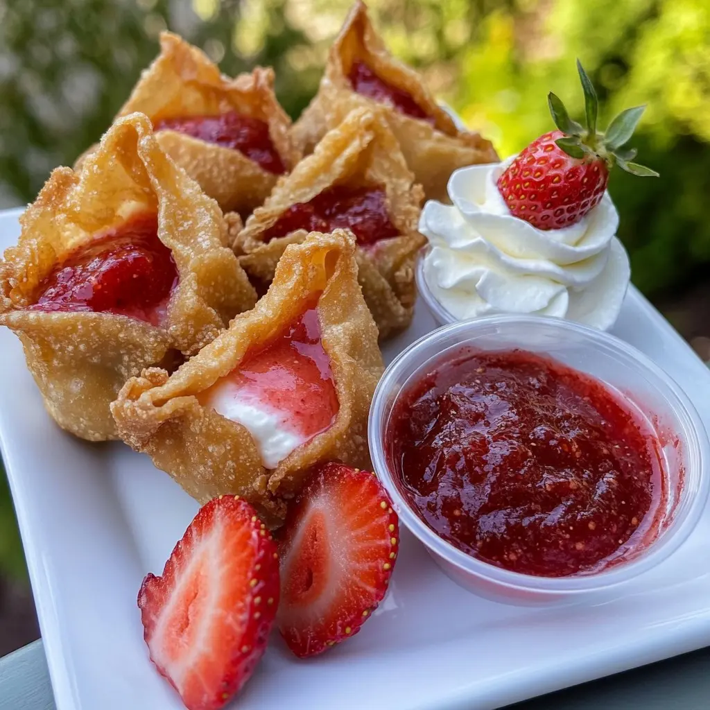 Deep-Fried Strawberry Cheesecake Wonton Bites turned out