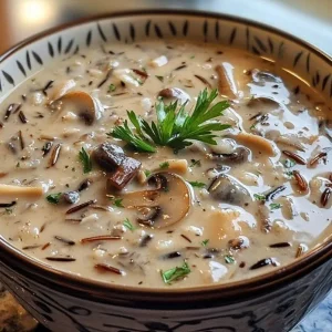 Creamy Wild Rice and Mushroom Soup-