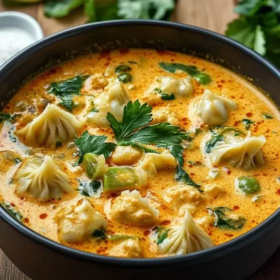 Thai Red Curry Dumpling Soup-