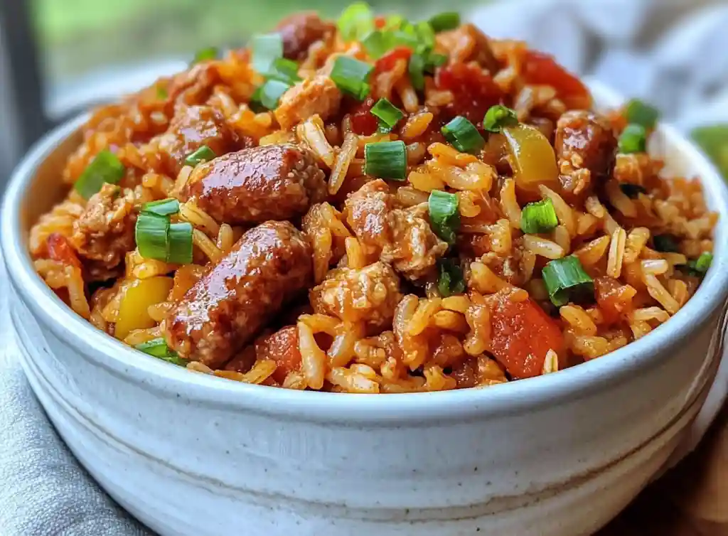 Chicken & Beef Sausage Jambalaya