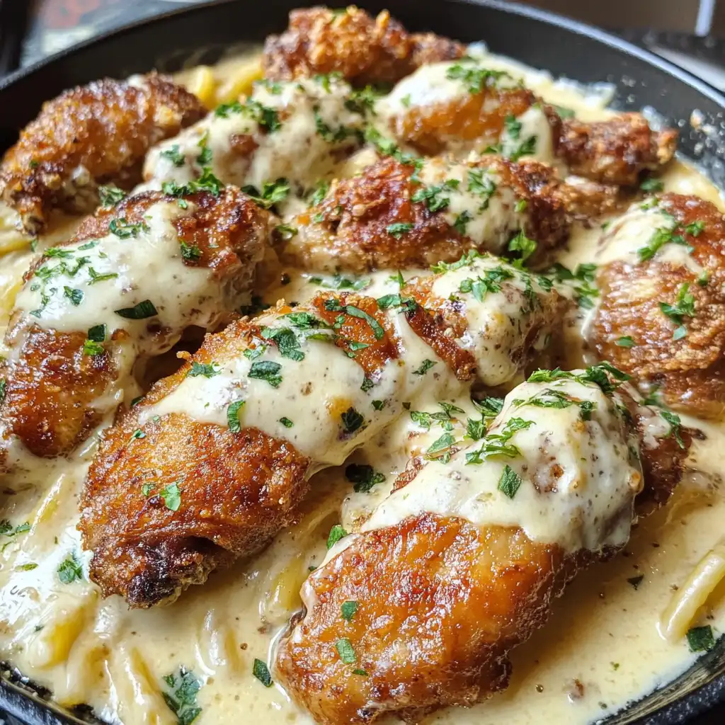Creamy Parmesan Alfredo Chicken Wings