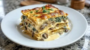Creamy Spinach & Mushroom Lasagna Recipe