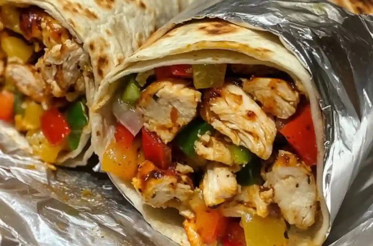 Chicken Bell Pepper Ranch Burritos