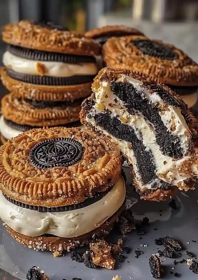 Cookies & Cream Cheesecake Deep-Fried Oreos