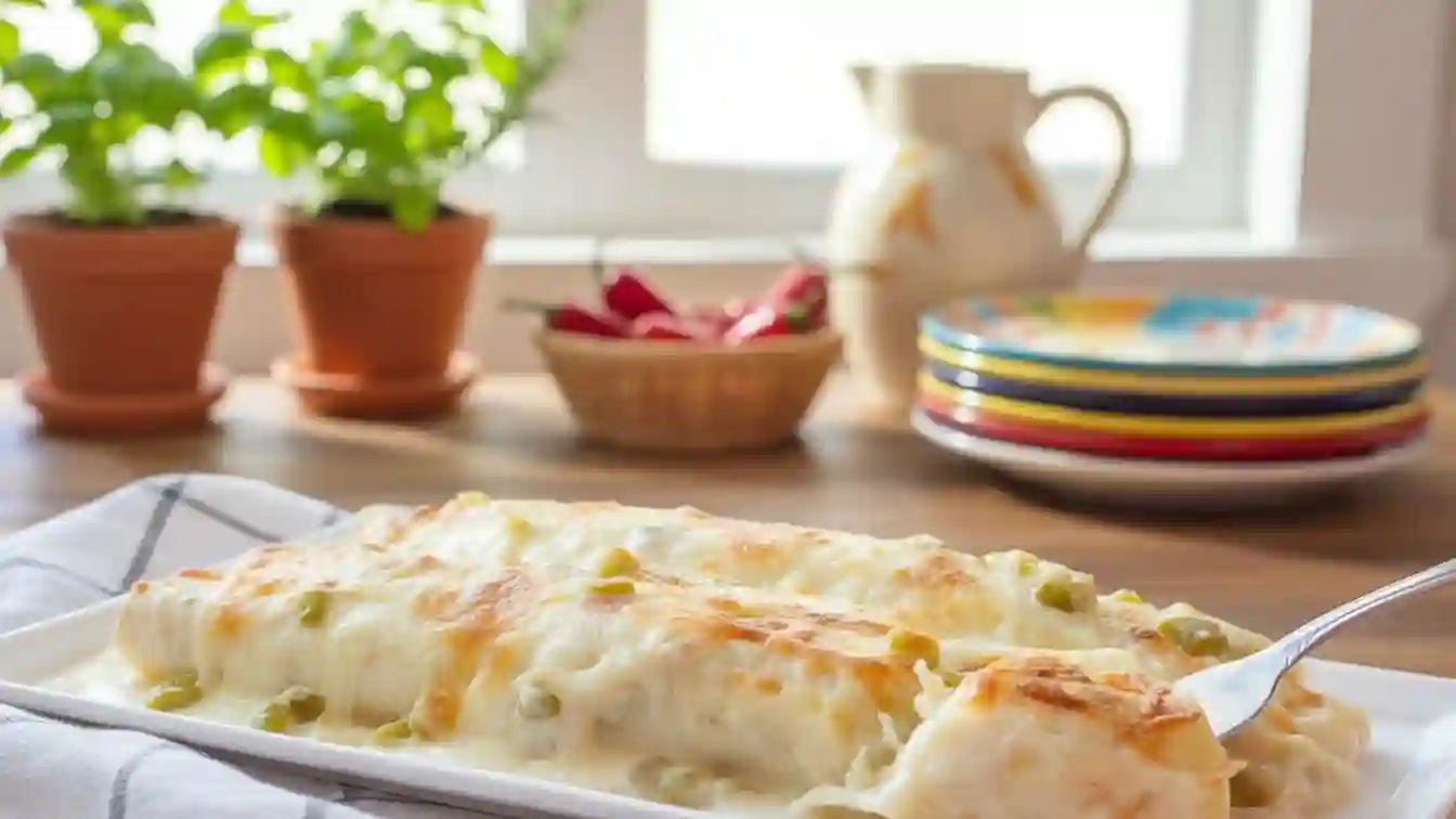 Creamy White Chicken Enchiladas