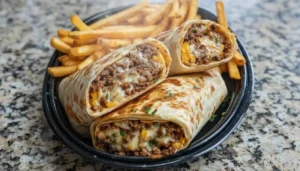 Cheesy Beef Burritos with Fries