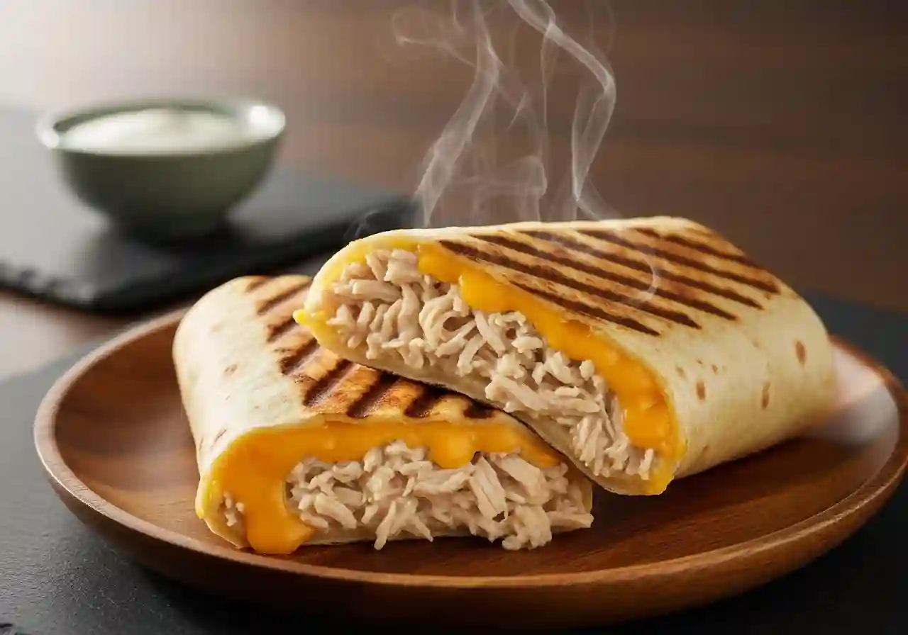 Cheesy Garlic Chicken Wraps