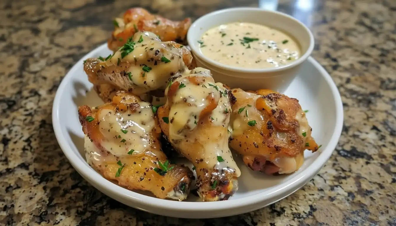 Creamy Garlic Parmesan Chicken Wings Recipe