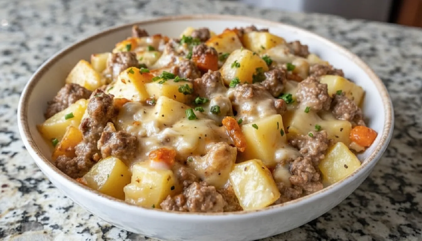 One-Pan Creamy Meat & Potato Skillet