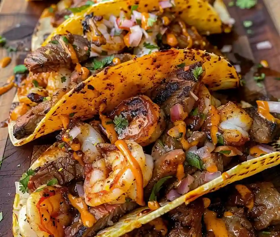 Shrimp and Steak Tacos