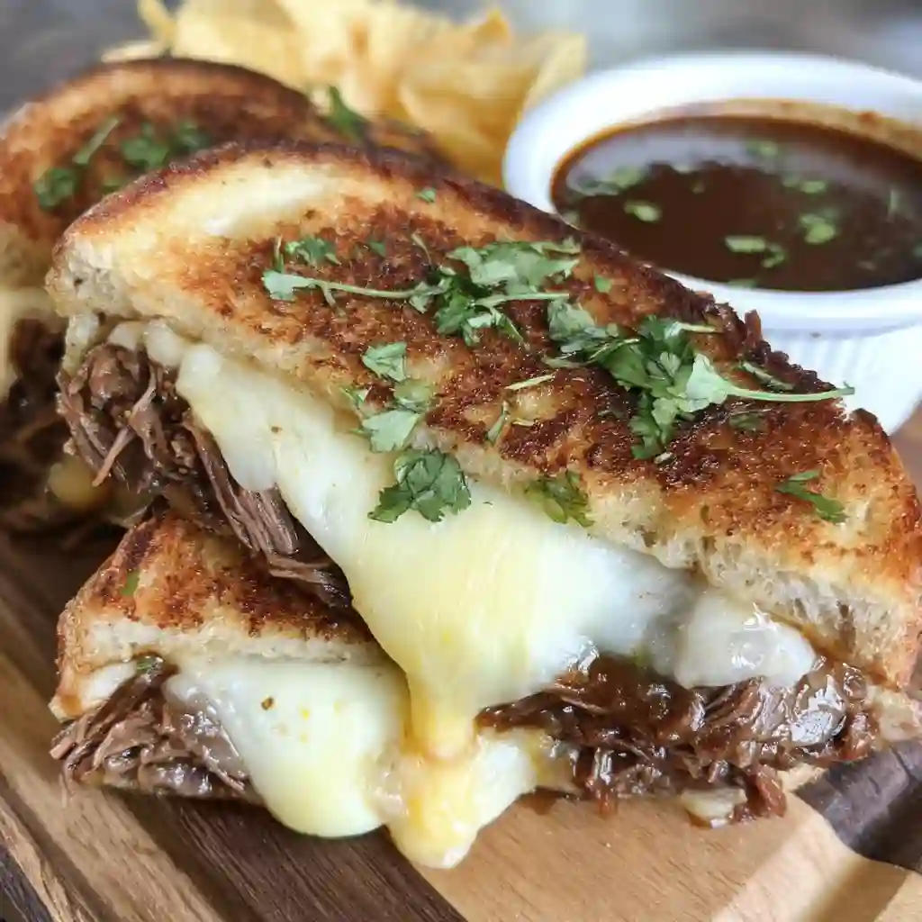 Copycat Disneyland Beef Birria Grilled Cheese Sandwich