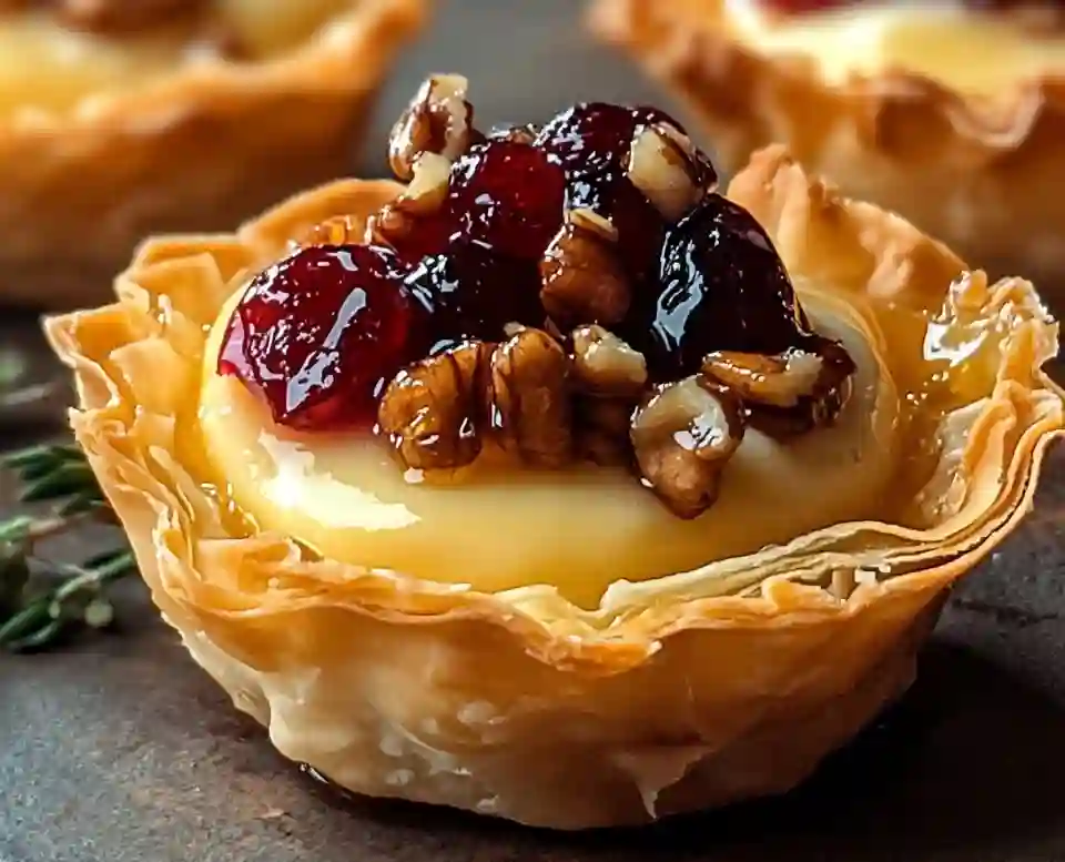 Brie Bites with Cranberry Crunch