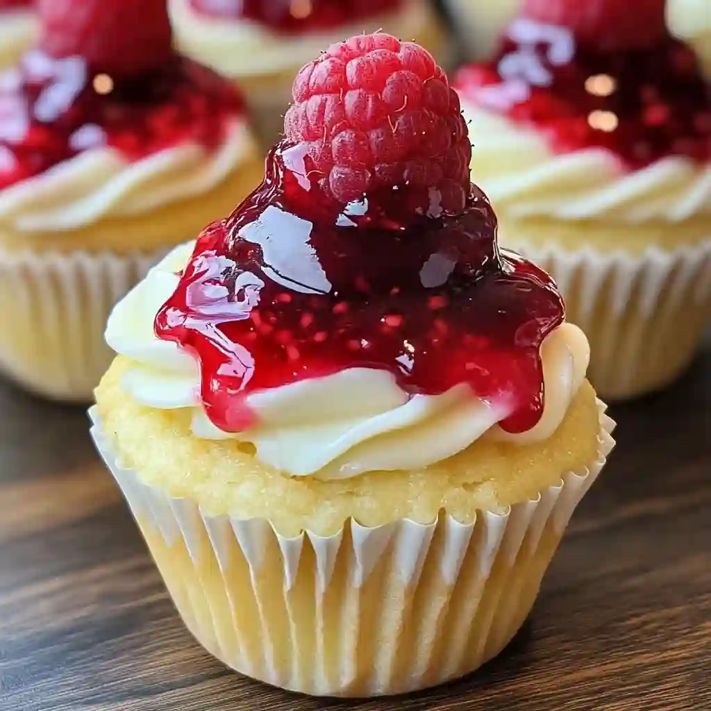Creamy Raspberry Cheesecake Cupcakes