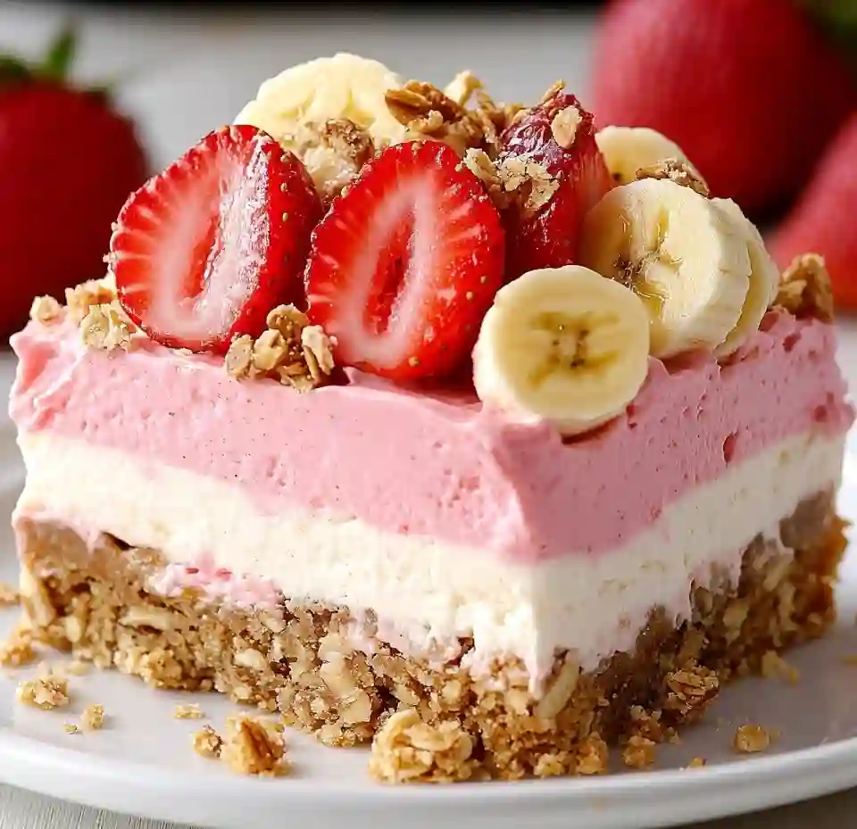 Strawberry Crunch & Banana Bliss Cheesecake