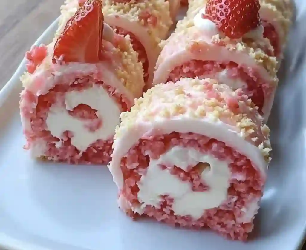 Strawberry Shortcake Cheesecake Rolls