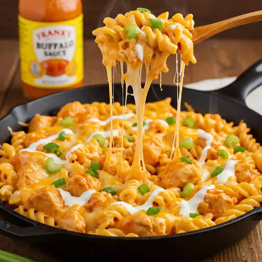 Buffalo Chicken Pasta Skillet
