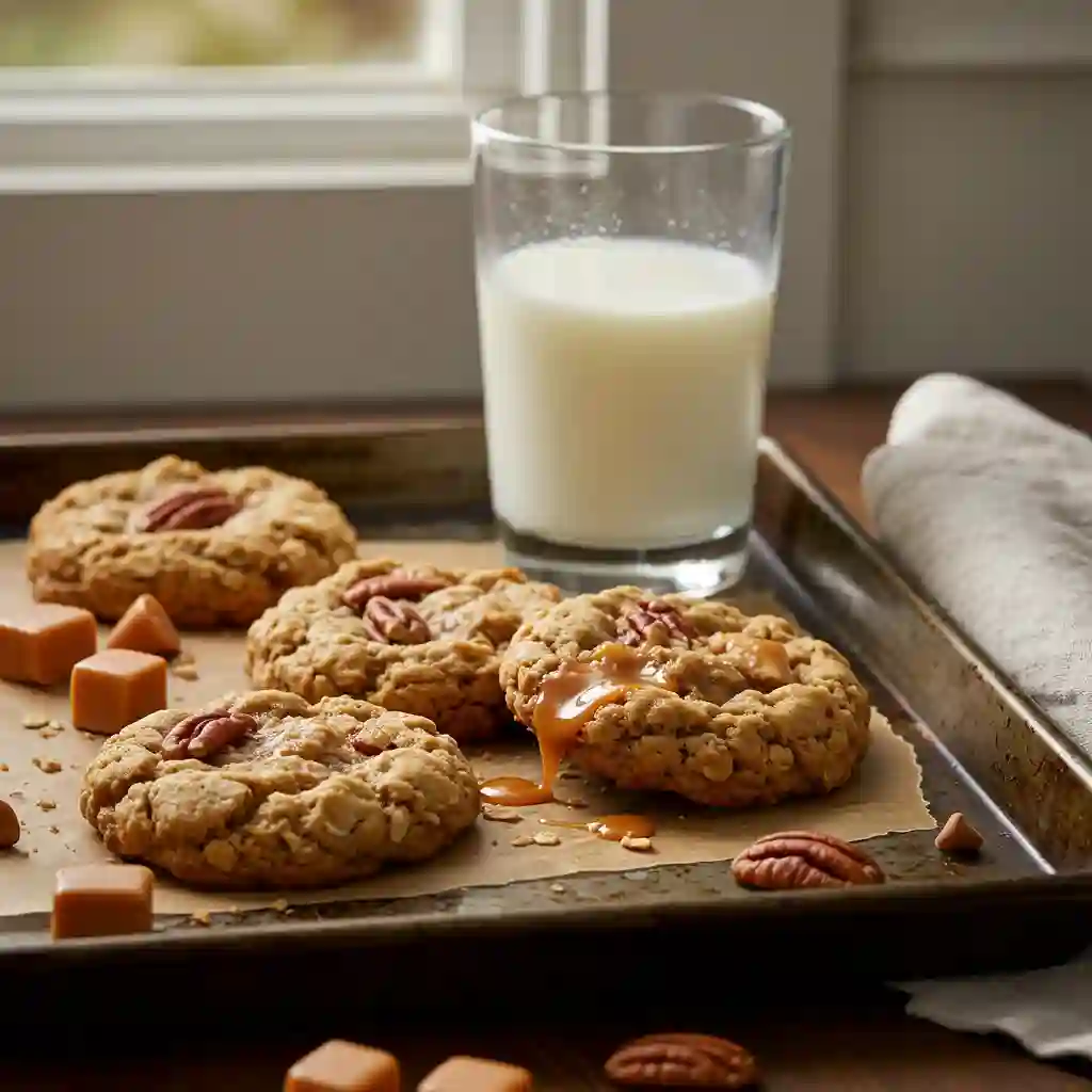 Caramel Pecan Oatmeal Cookies